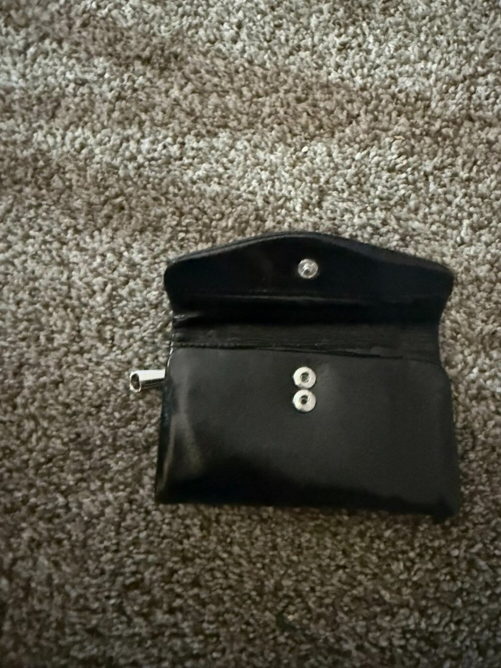 HOBO Lauren Black Leather Clutch Wallet Double Kisslock Frame Trifold Organizer